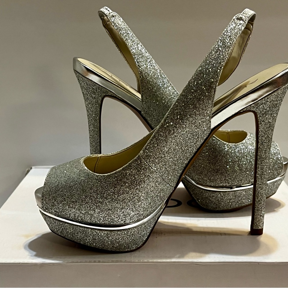 Silver Glittered Platform Heel - image 5